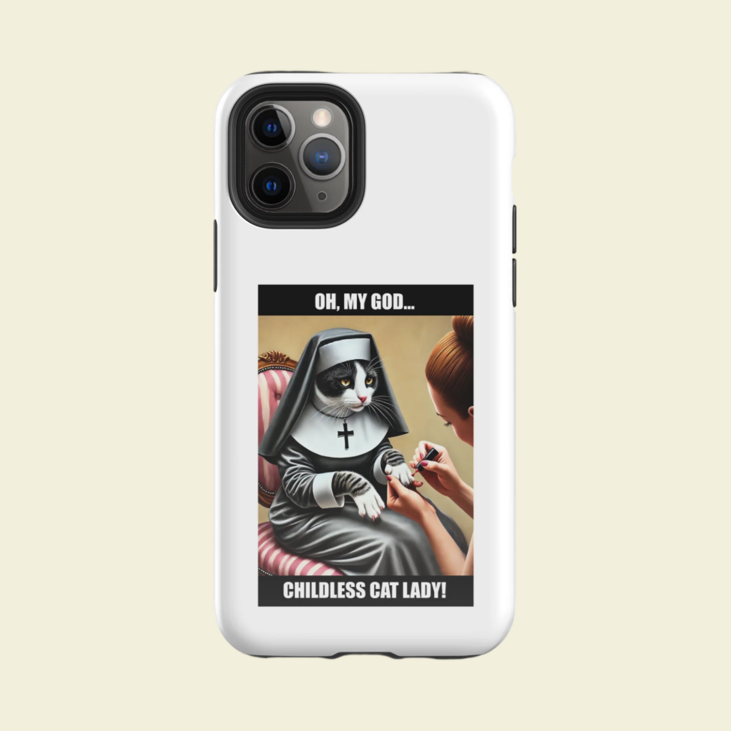 Cat Lady Nun Tough Case for iPhone®