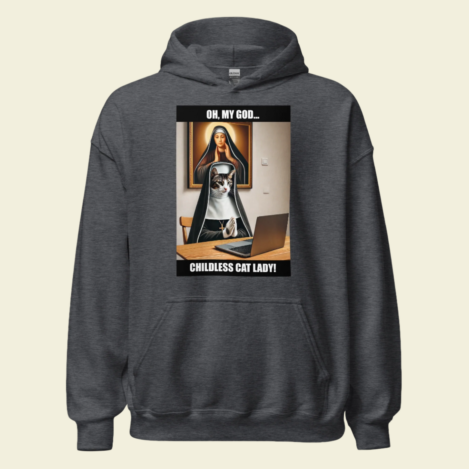 Cat Lady Nun Unisex Hoodies
