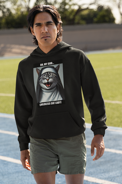 Laughing Cat Lady Nun Unisex Hoodie