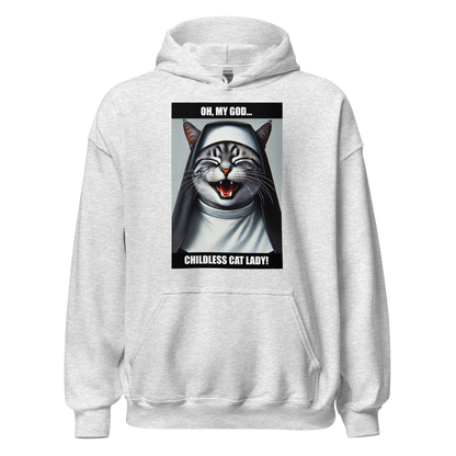 Laughing Cat Lady Nun Unisex Hoodie