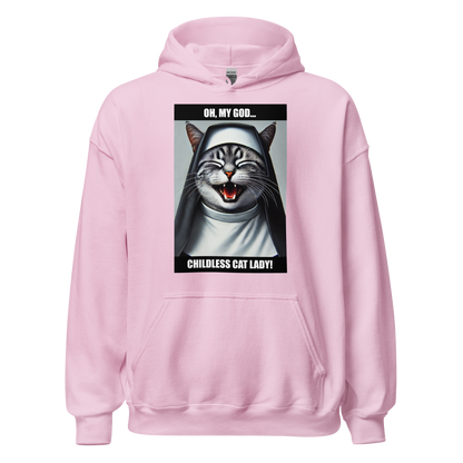 Laughing Cat Lady Nun Unisex Hoodie