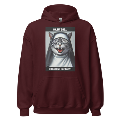 Laughing Cat Lady Nun Unisex Hoodie